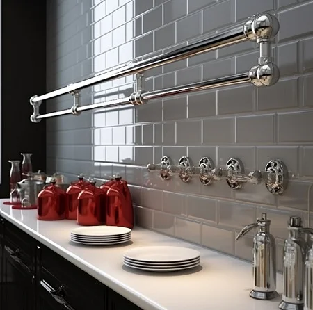 Example of kitchen backsplash rail system can be install in Singapore.